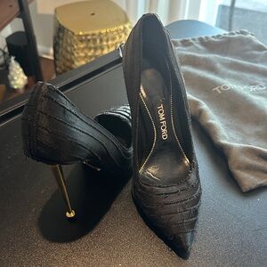 Tom Ford Black and Gold Heels